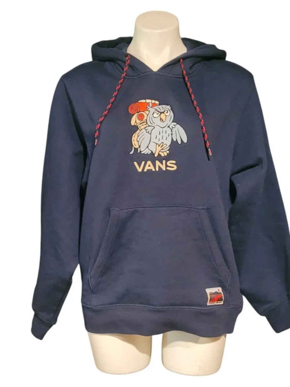 VANS Off The Wall Men's Owl Graphic Navy Blue Pullover Hoodie Small